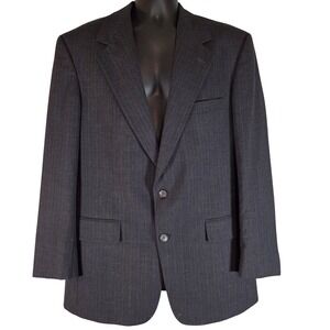 VTG Bill Blass x SK Famous Brands Mens Pinstripe Blazer 100% Wool Two Button 42L
